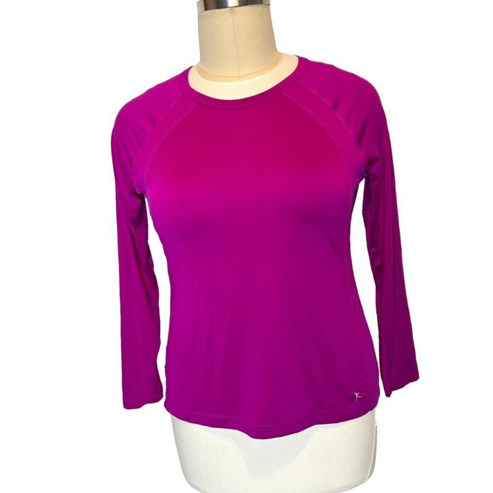 Women's Danskin Now XXL Semi Fitted Vented Long Sleeve Performance Tee‎ Fuschia